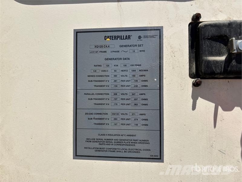 CAT XQ125 100 kW Mobile Generator Set 디젤 발전기