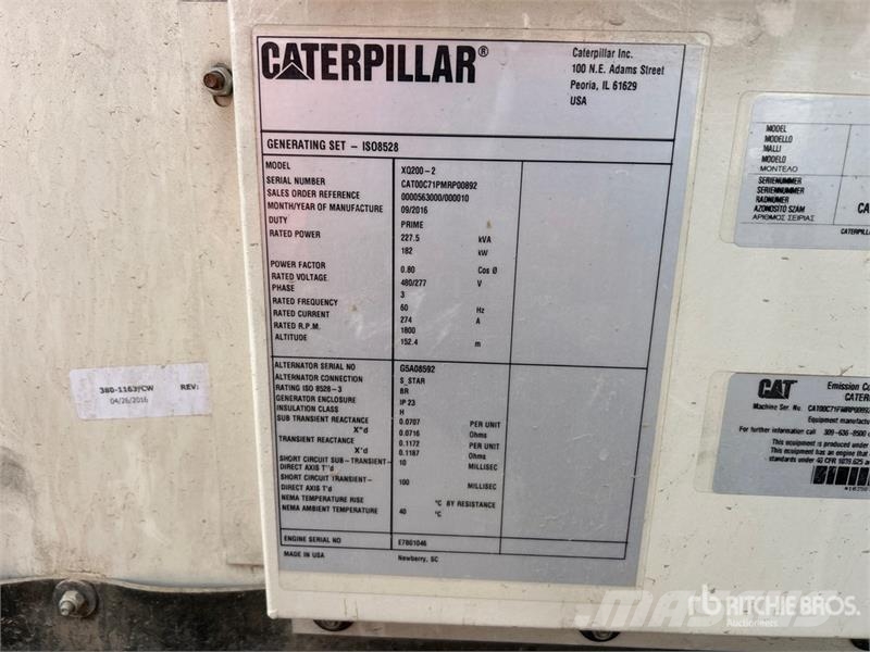 CAT XQ200-2 182 kW Mobile Generator Set Diesel Generators