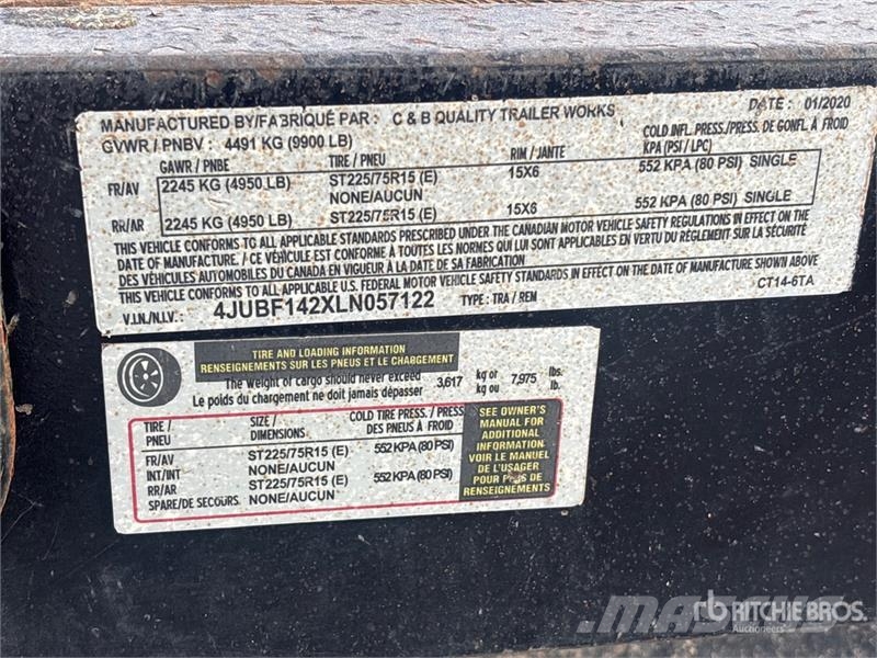 CB 14 ft T/A Equipment Trailer Prikolice za prevoz vozil