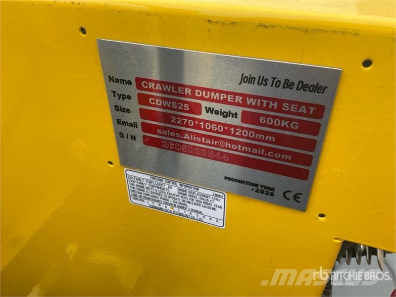 CD25,CDW25 Mini Crawler Dumper (Unused) Dumpers εργοταξίου