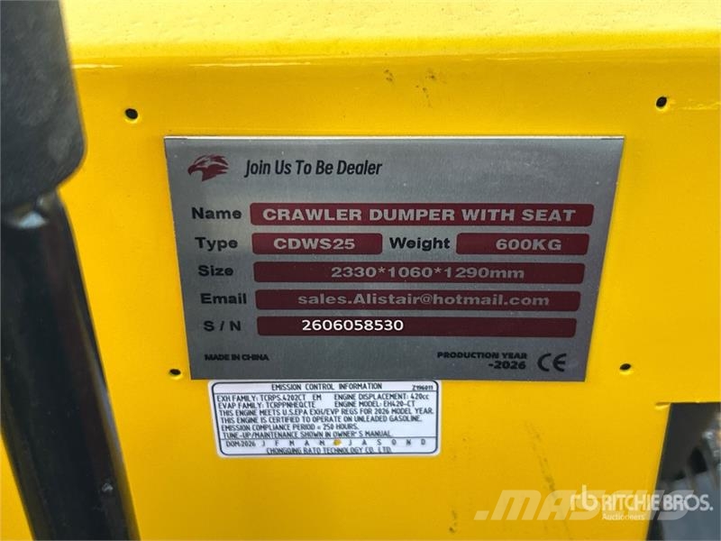  CD25,CDW25 Mini Crawler Dumper (Unused) Site dumpers
