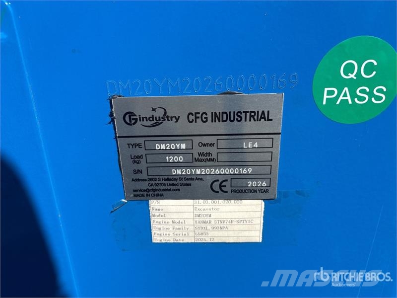 CFG DM20YM Mini Excavator (Unused) 小型挖掘机