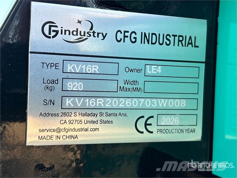 CFG KV16R Mini Excavator (Unused) Minikaivukoneet < 7t