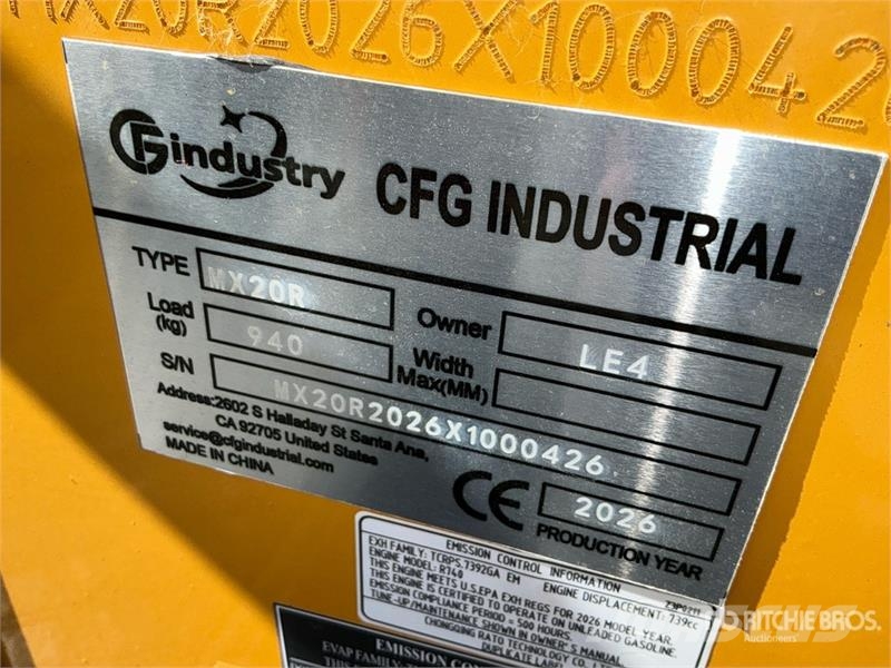 CFG MX20R Mini Excavator (Unused) Miniexcavadoras