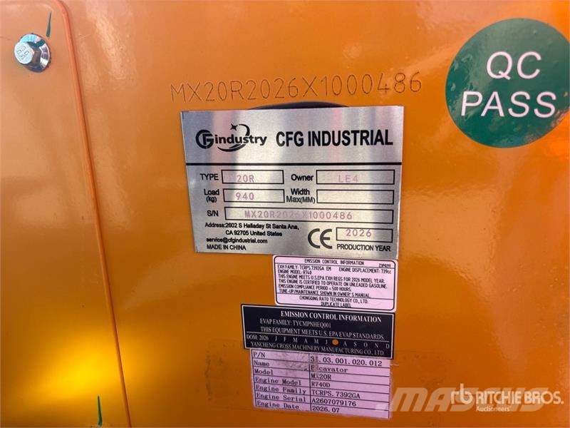 CFG MX20R Mini Excavator (Unused) Minibagger < 7t