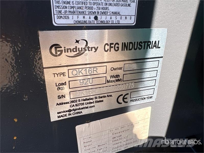 CFG QK16R Mini Excavator (Unused) Minikaivukoneet < 7t