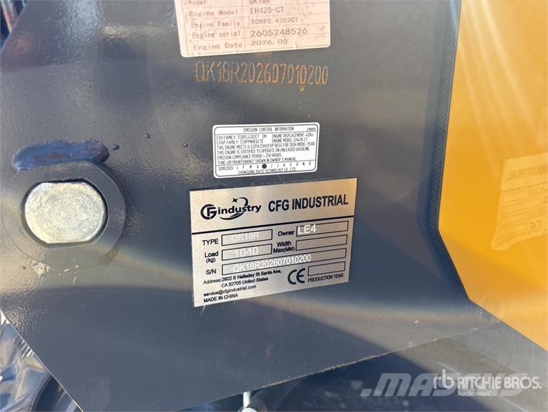 CFG QK18R Mini Excavator (Unused) Mini bagri <7t