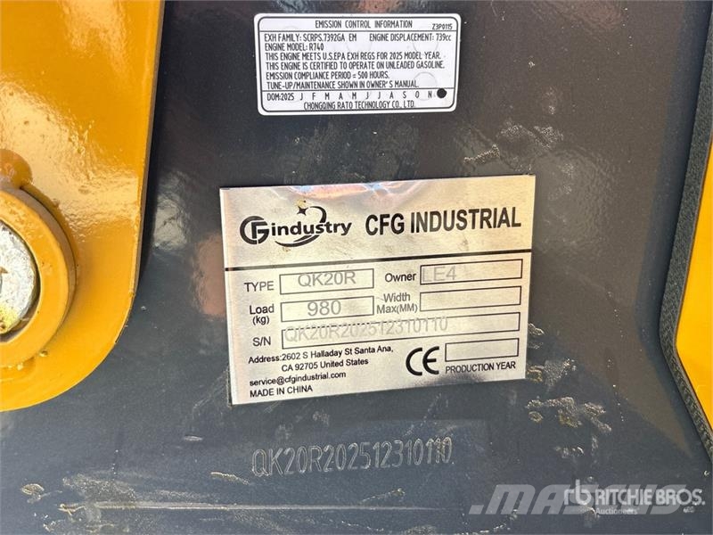 CFG QK20R Mini Excavator (Unused) Mini excavators < 7t (Mini diggers)