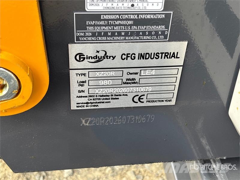 CFG XZ20R Mini Excavator (Unused) 소형 굴삭기 7톤 미만