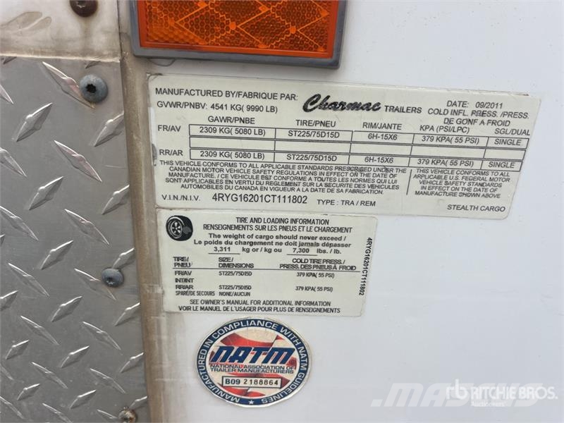 Charmac 16 ft T/A Enclosed Trailer Box body trailers