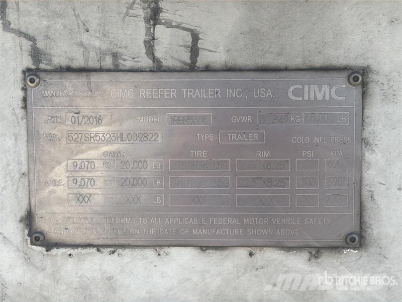 CIMC 1RBR5305 نصف مقطورات بدرجة حرارة قابلة للضبط