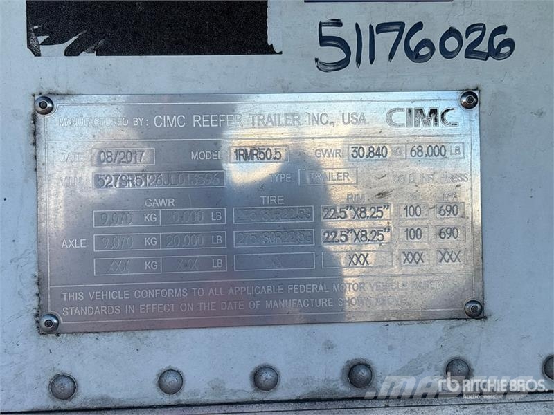 CIMC 51 ft T/A Refrigerated Trailer Külmikpoolhaagised