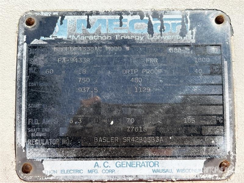 Cummins 750 kW Skid-Mounted Generator Set (Inoperable) Générateurs diesel