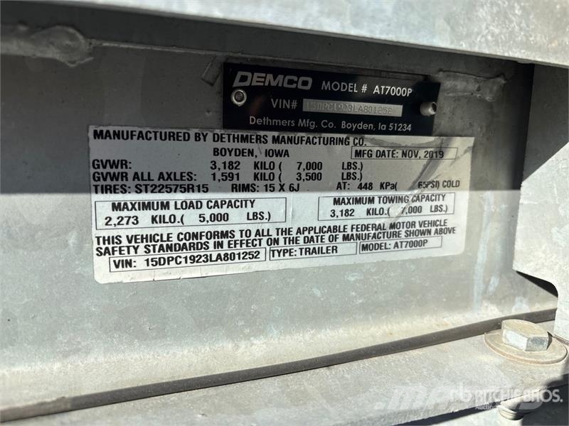 Demco AT7000P T/A 1 Car Open Car Carrier Trailer Vehicle transport semi-trailers
