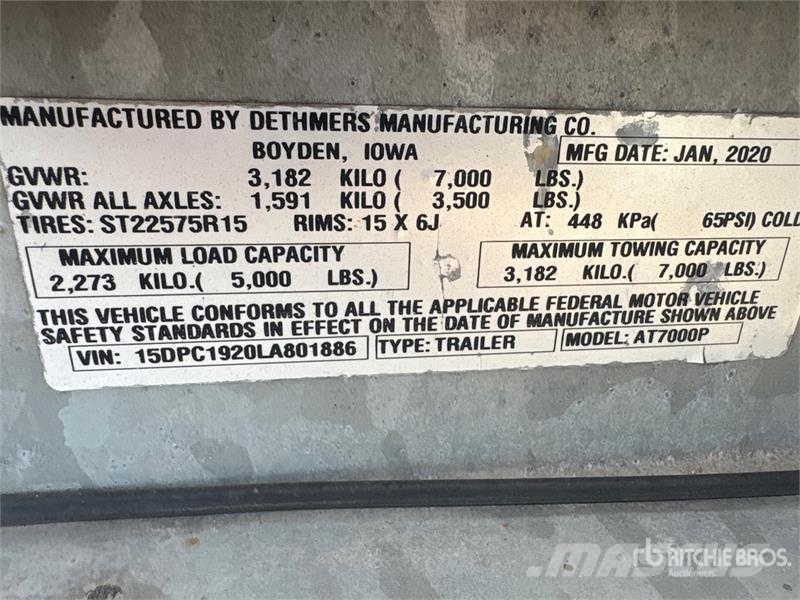 Demco AT7000P T/A 1 Car Open Car Carrier Trailer Vehicle transport semi-trailers