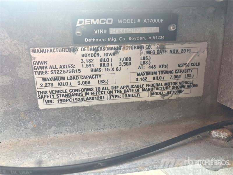 Demco AT7000P T/A 1 Car Open Car Carrier Trailer Polprikolice za prevoz vozil