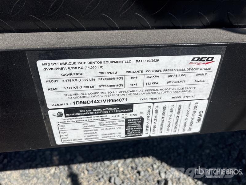  Denton 14 ft T/A Dump Utility Trailer 傾卸式拖車