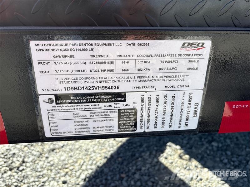 Denton 14 ft T/A Dump Utility Trailer Reboques basculantes
