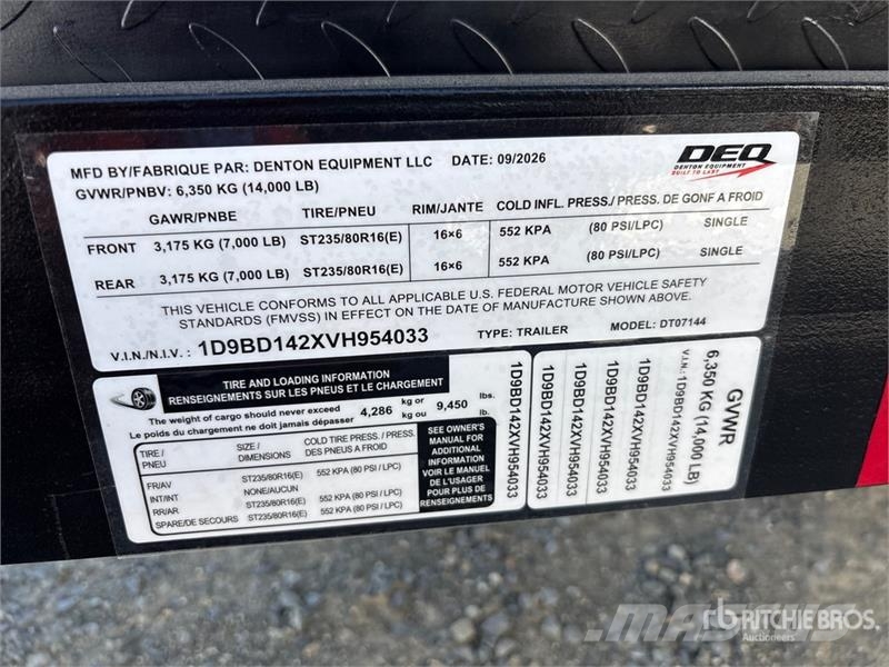 Denton 14 ft T/A Dump Utility Trailer Reboques basculantes