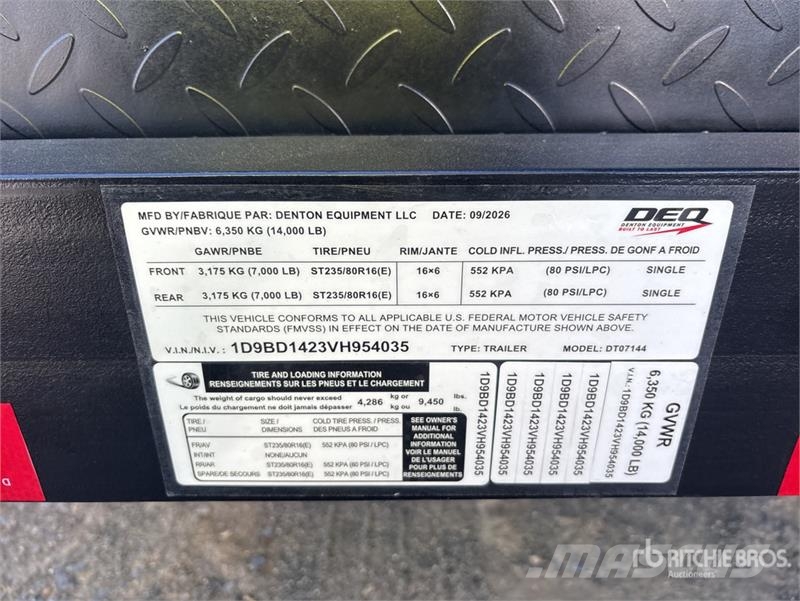 Denton 14 ft T/A Dump Utility Trailer Pašizgāzējs