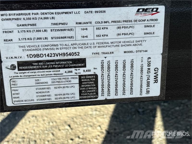  Denton 14 ft T/A Dump Utility Trailer Самоскиди