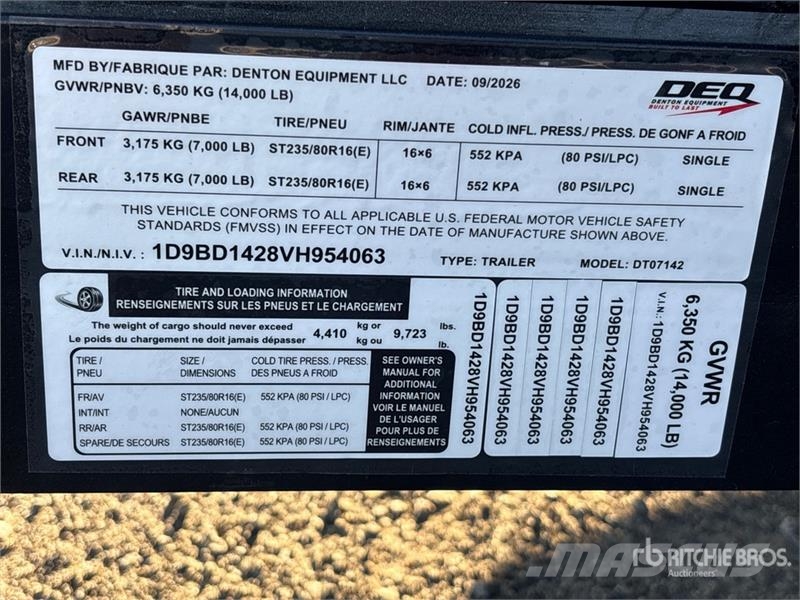 Denton Dt-714 14 ft T/A Dump Utility Trailer Kiper prikolice
