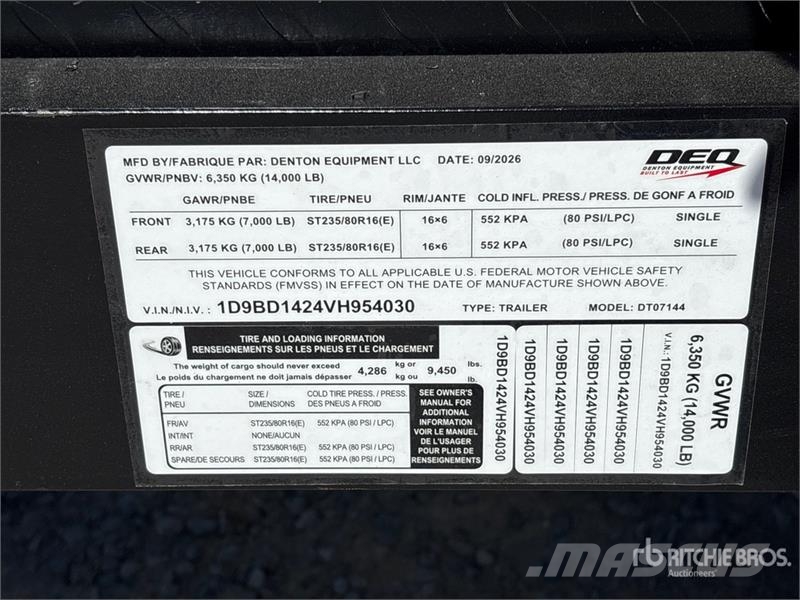 Denton Dt-714 14 ft T/A Dump Utility Trailer Самоскиди