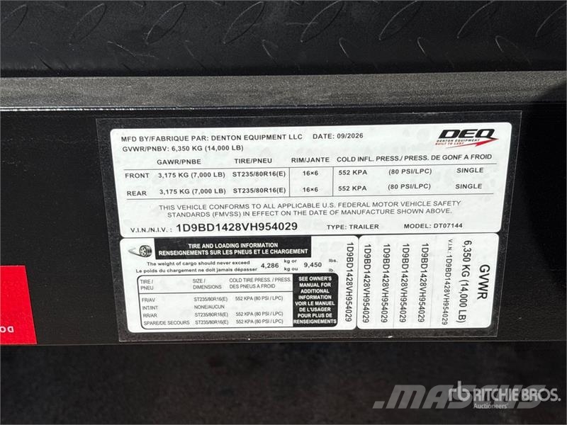 Denton Dt-714 14 ft T/A Dump Utility Trailer Самоскиди