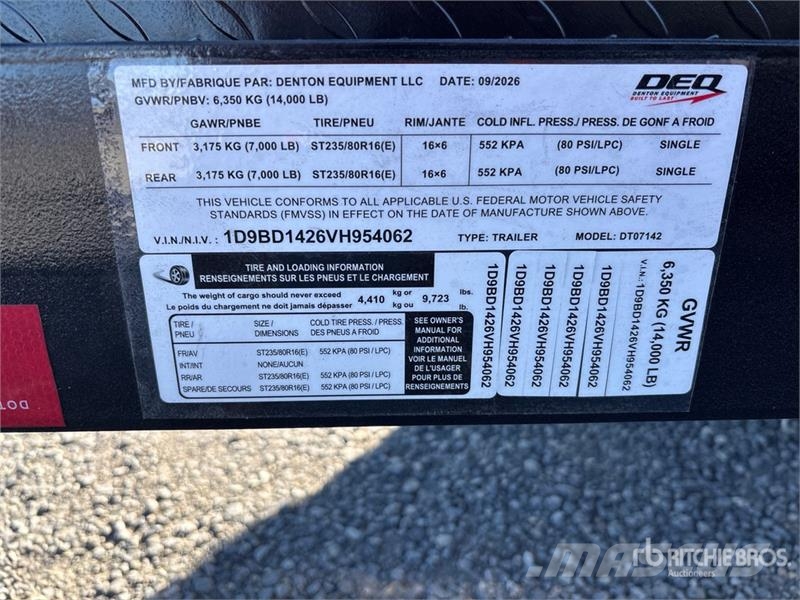 Denton DT-7142 14 ft T/A End Dump Trailer (Unused) Remorque benne