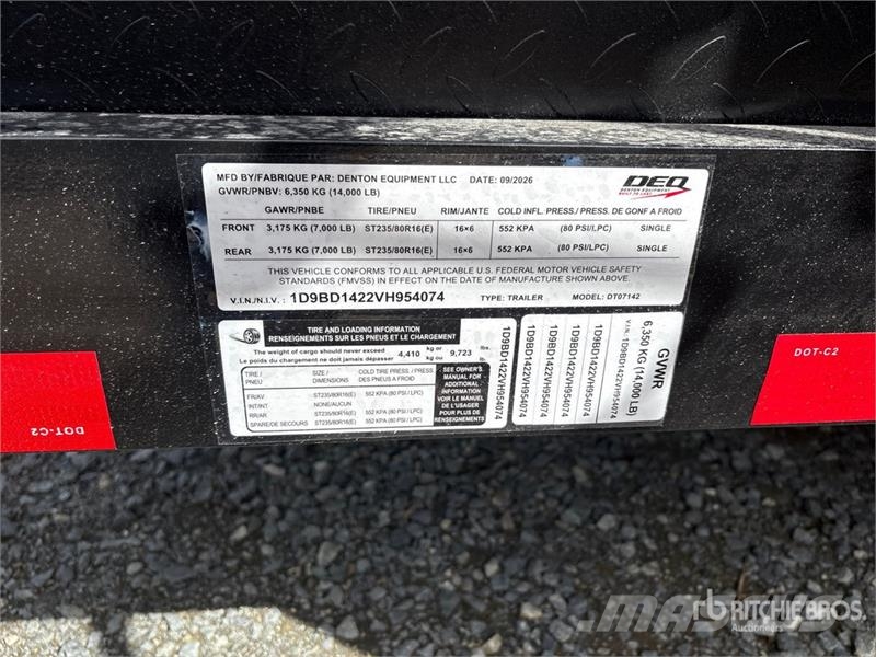 Denton DT-7142 14 ft T/A End Dump Trailer (Unused) 傾卸式拖車