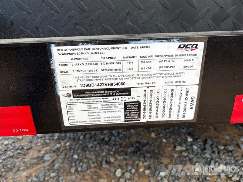 Denton DT-7142 14 ft T/A End Dump Trailer (Unused) Remorque benne