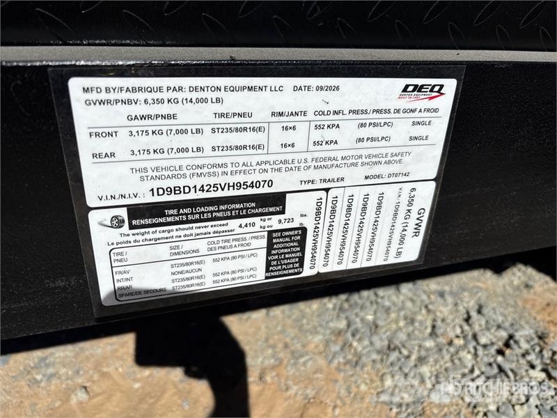 Denton DT-7142 14 ft T/A End Dump Trailer (Unused) Самоскиди