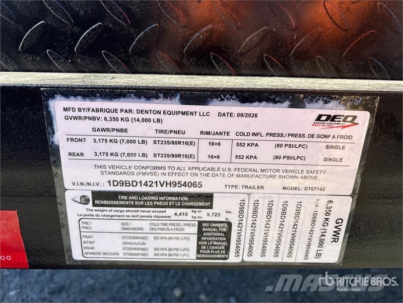 Denton DT-7142 14 ft T/A End Dump Trailer (Unused) Самоскиди