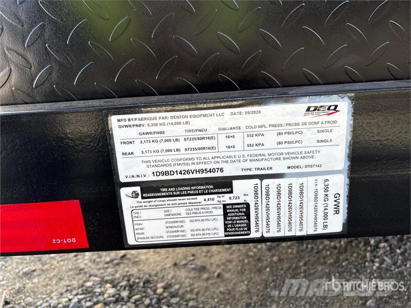 Denton DT-7142 14 ft T/A End Dump Trailer (Unused) Remorque benne