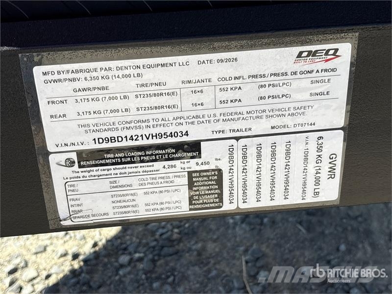 Denton DT07144 14 ft T/A Dump Utility Trailer Самоскиди