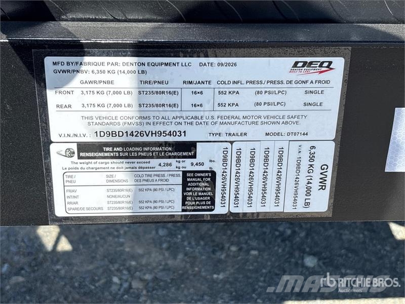 Denton DT07144 14 ft T/A Dump Utility Trailer Самоскиди