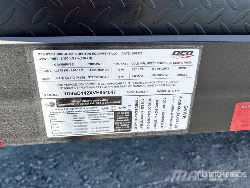  Denton DT07144 14 ft T/A Dump Utility Trailer Самосвали