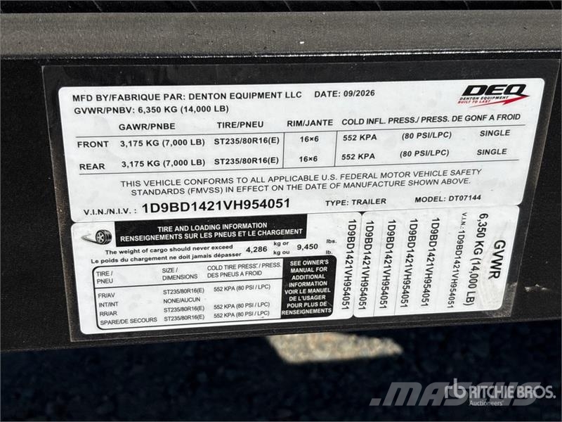  Denton DT07144 14 ft T/A Dump Utility Trailer Kiper prikolice