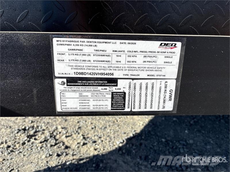  Denton DT07144 14 ft T/A Dump Utility Trailer 自卸拖车