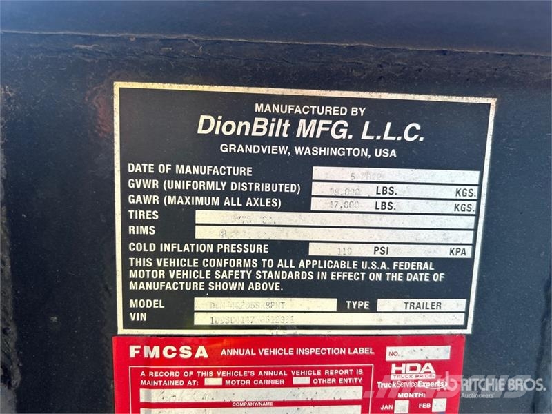 Dionbilt DBN40205SR8PNT 40 ft Quad/A Container Tra Kontejnerske prikolice