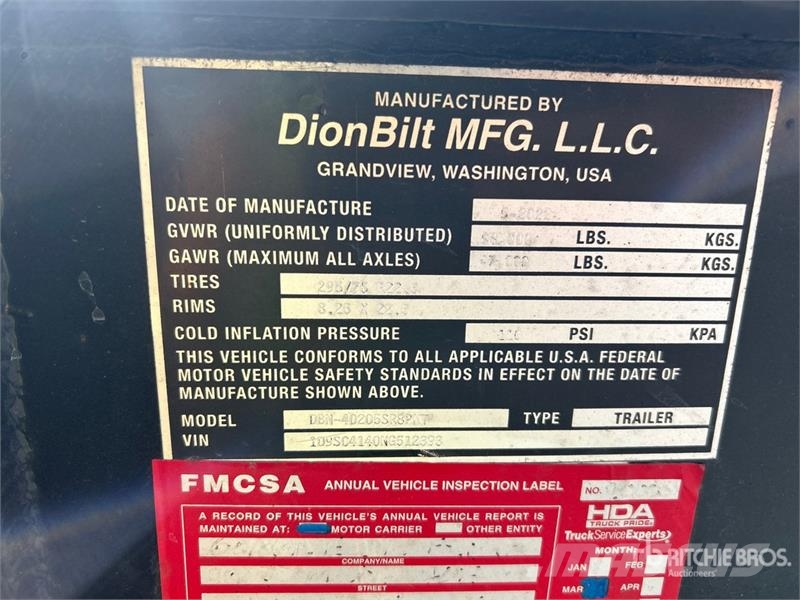  Dionbilt DBN40205SR8PNT 40 ft Quad/A Container Tra Kontejnerske prikolice