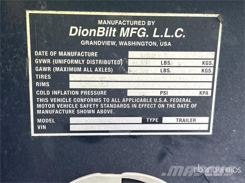  Dionbilt DBN40205SR8PNT 40 ft Quad/A Container Tra Прицепы-Контейнеровозы