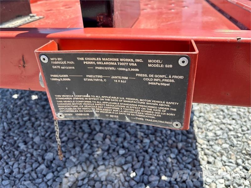 Ditch Witch S2B 6 ft S/A Equipment Trailer Anhænger til Autotransport