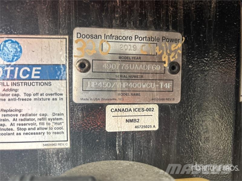 Doosan HP450/VHP400 Mobile Air Compressor 콤푸레샤