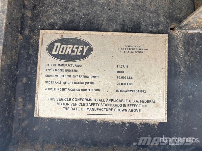 Dorsey DC-48 48 ft Spread axle 10' 6 Step Deck Trailer 로우 로더