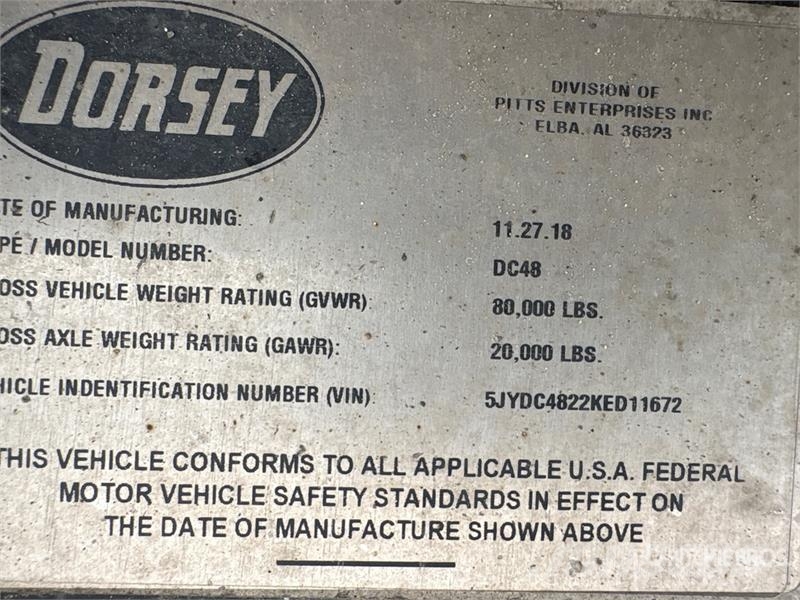 Dorsey DC-48 48 ft Spread axle 10' 6 Step Deck Trailer 로우 로더