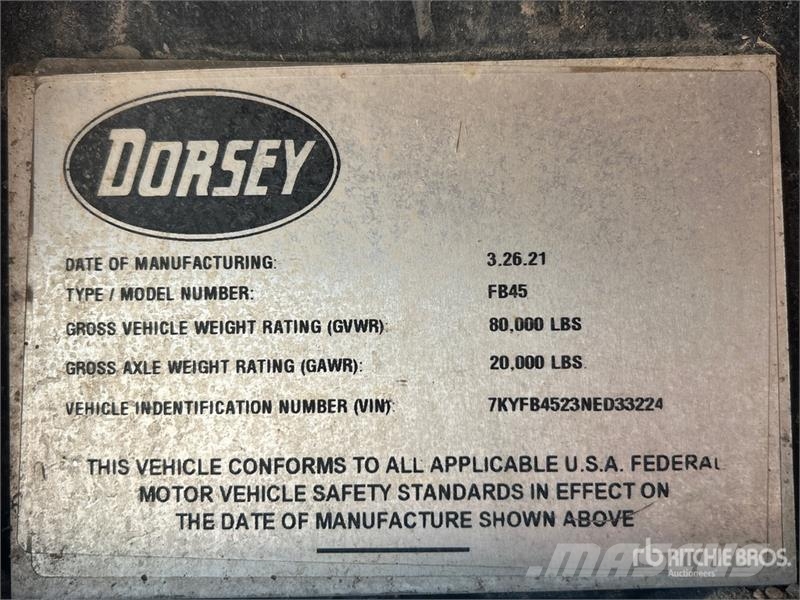 Dorsey FB45 45 ft T/A Flatbed Trailer Reboques estrado/caixa aberta