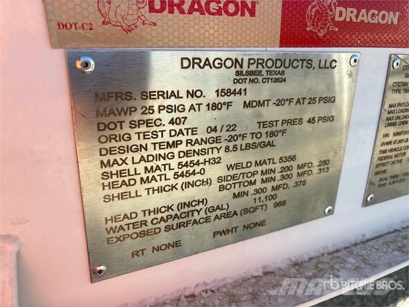 Dragon FB 24 ft T/A Flatbed Trailer Platformas/izkraušana no sāniem