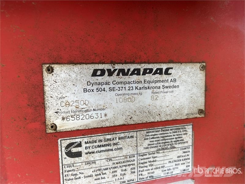 Dynapac CA250D Smooth Drum Compactor Rouleaux monocylindre