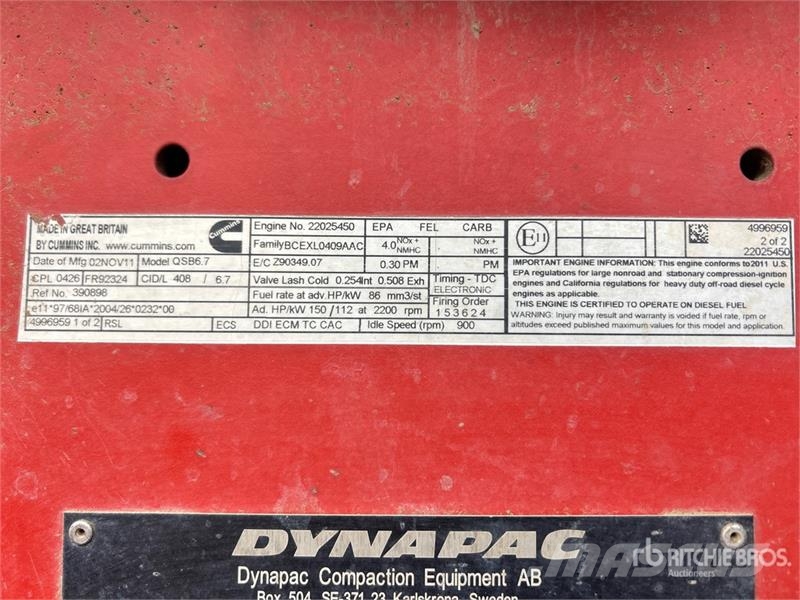 Dynapac CA260D Padfoot Drum Compactor Cilindros Compactadores monocilíndricos